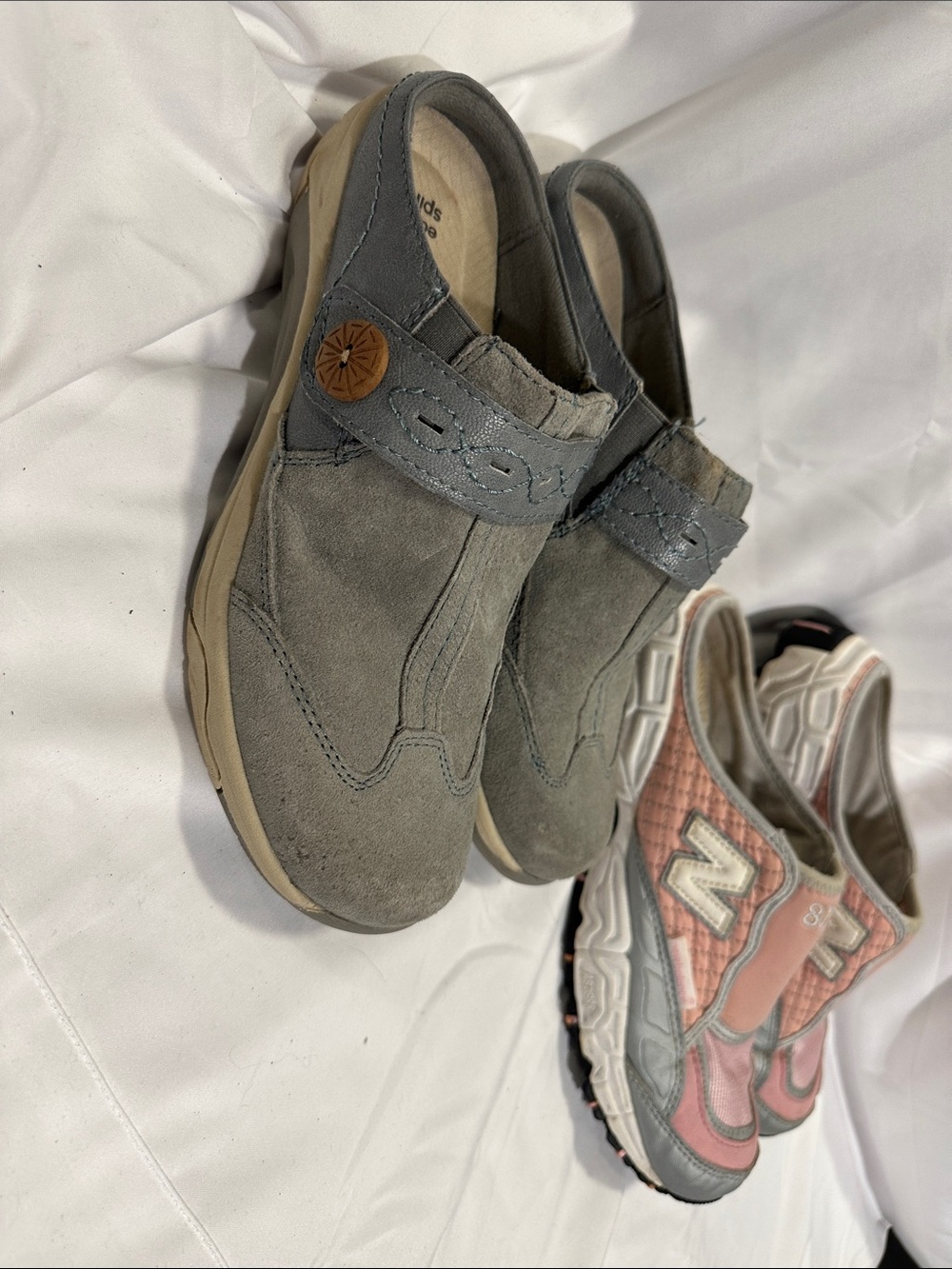 New Balance Pink and Gray Athletic Slip-On Shoes